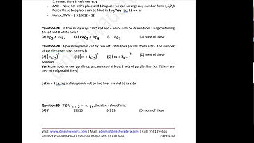 Permutation and Combination - Part 7 - CA Foundation - May 2021 - Lecture 63 - Date 03-06-2021